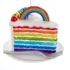 Sale The Jolly Christmas Shop 4.5" Noble Gems Rainbow Cake Slice Glass Christmas Ornament NBX0071