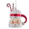 Sale The Jolly Christmas Shop 5" Noble Gems Santa Cocoa Mug Glass Christmas Ornament NBX0079