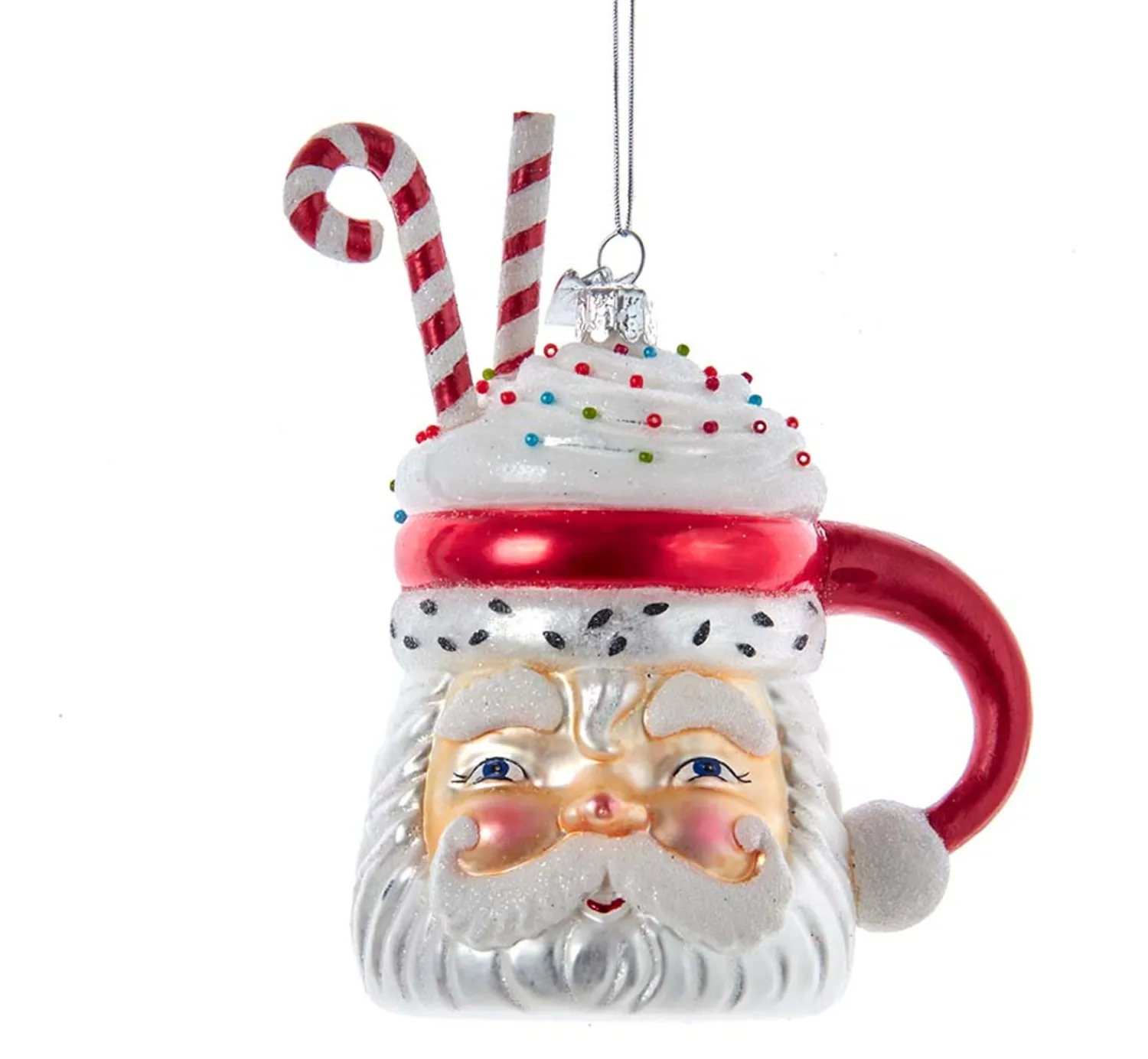 Sale The Jolly Christmas Shop 5" Noble Gems Santa Cocoa Mug Glass Christmas Ornament NBX0079