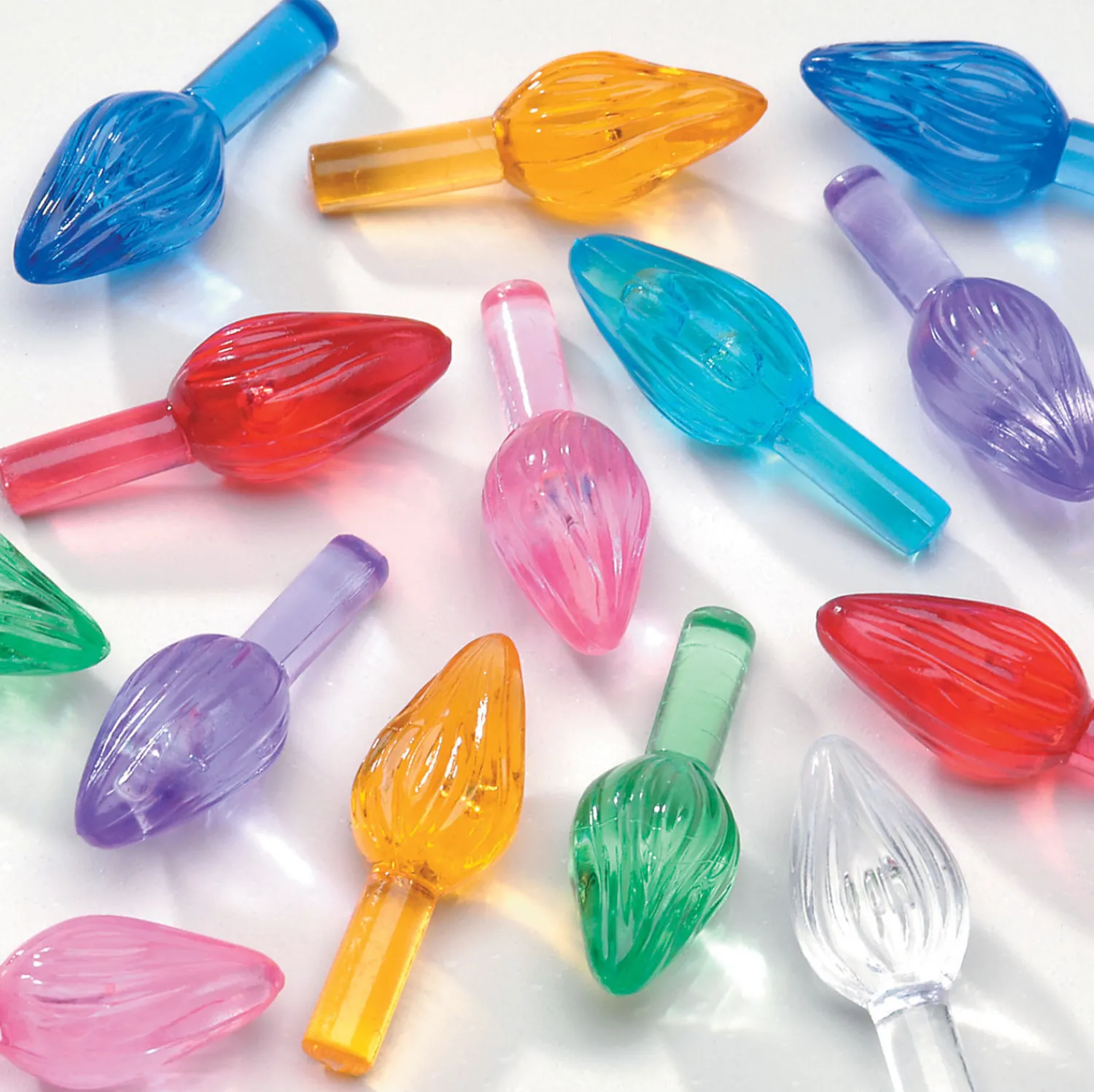 The Jolly Christmas Shop 100 Pack .5" Multi Color Ceramic Tree Plastic Replacement Light Bulbs P0662