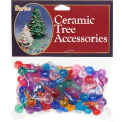 Outlet The Jolly Christmas Shop 100 Pack 5/8" Multi Color Ceramic Tree Plastic Globe Replacement Light Bulbs P0670