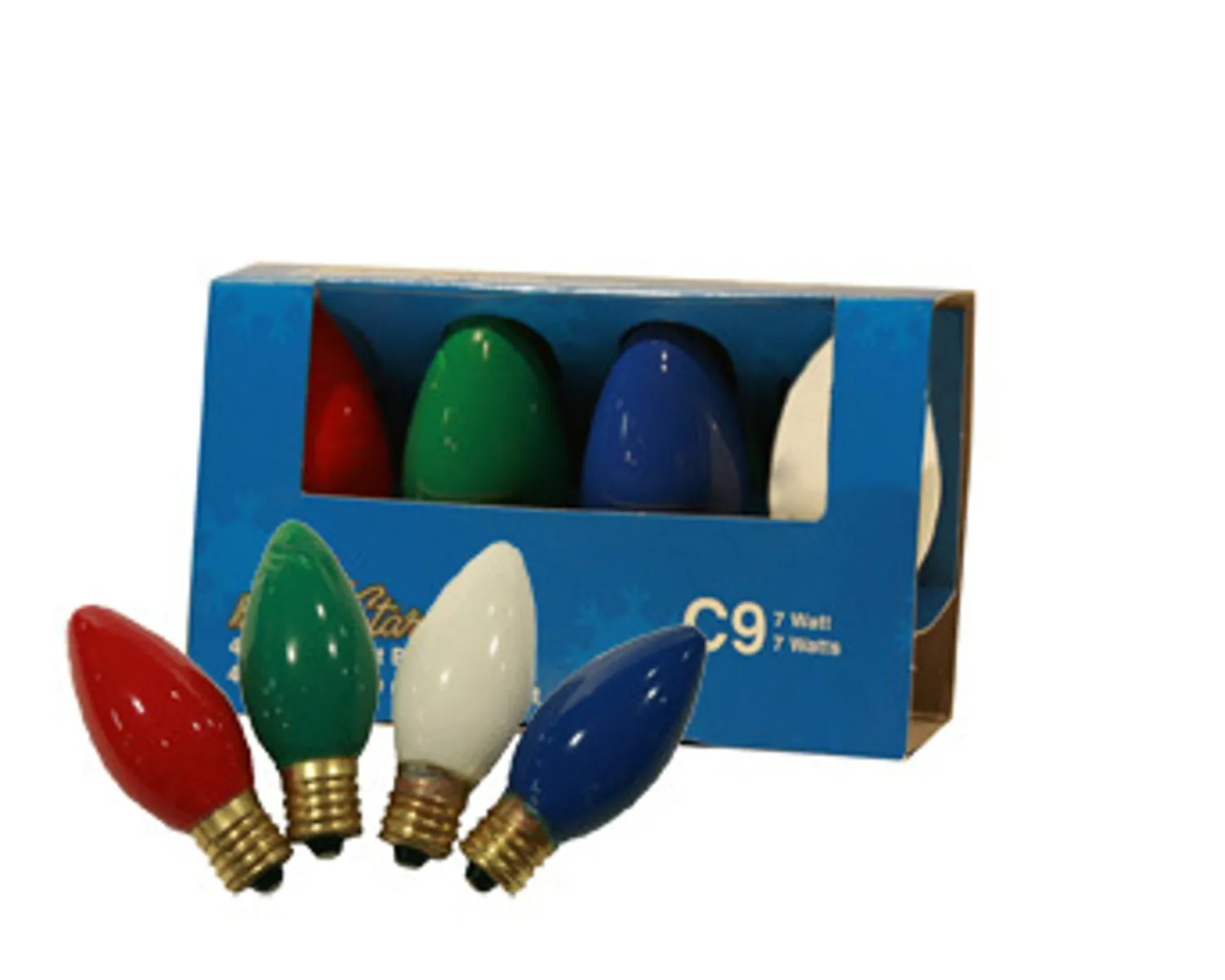 New The Jolly Christmas Shop 4 Pk Multi Color C9 Replacement Bulbs
