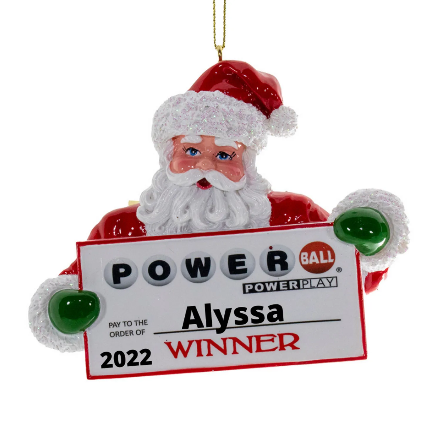 Sale The Jolly Christmas Shop 3" Power Ball Santa Personalized Christmas Ornament PB2221