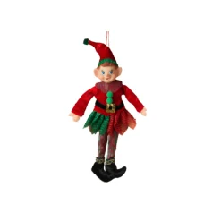 Clearance The Jolly Christmas Shop 11" Red And Green Elf Christmas Ornament 2617590