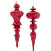 Online The Jolly Christmas Shop 12" Red Distressed Finish Plastic Finial Christmas Ornament D3810