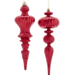 Online The Jolly Christmas Shop 12" Red Distressed Finish Plastic Finial Christmas Ornament D3810