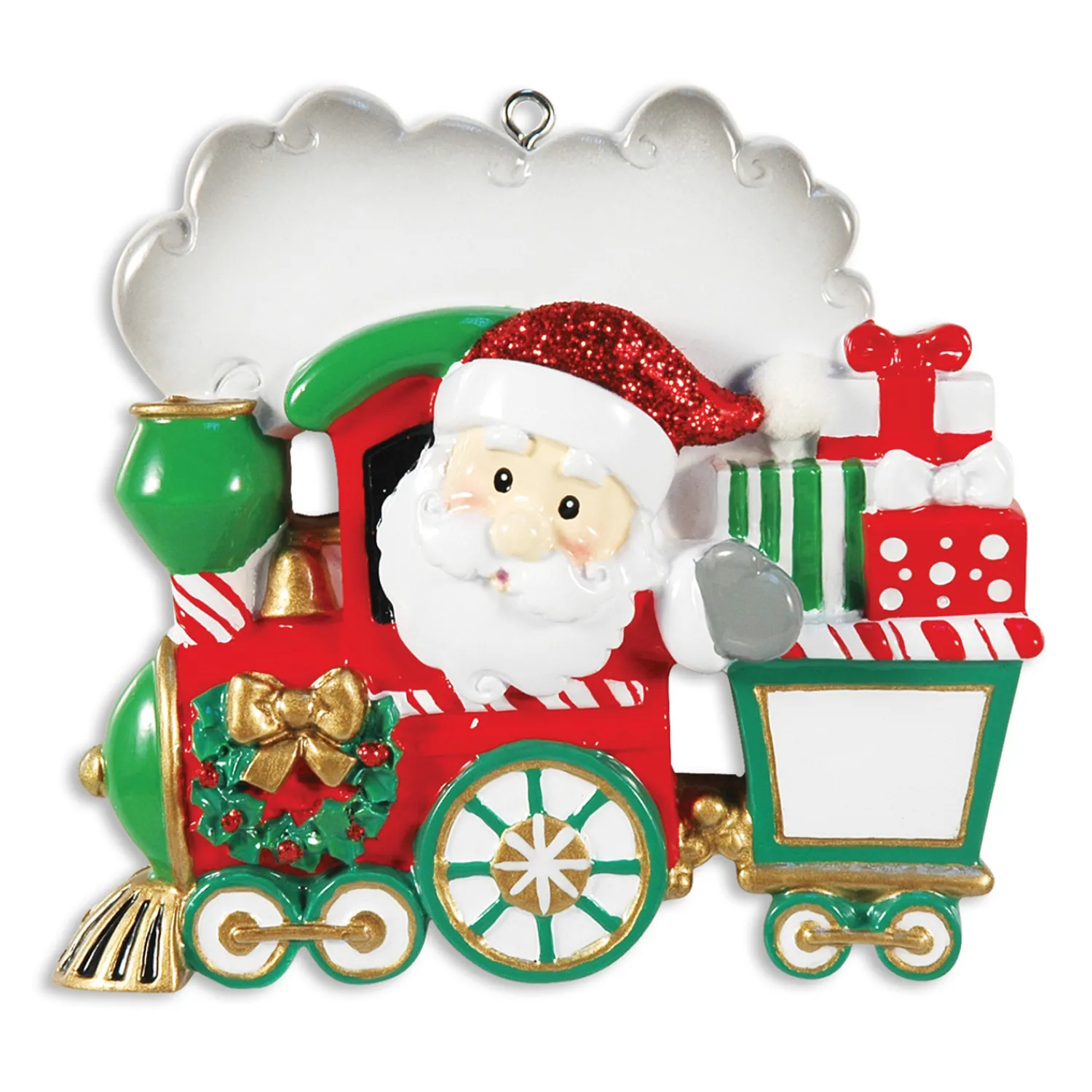Sale The Jolly Christmas Shop 3.5" Santa In Train Personalized Christmas Ornament OR1260-2
