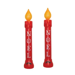Clearance The Jolly Christmas Shop 39" Set Of 2 Red NOEL Candle Blow Mold Outdoor Christmas Home Decor 77330
