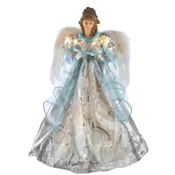 Best The Jolly Christmas Shop 16" Silver And Blue Angel Lighted Christmas Tree Topper UL2222