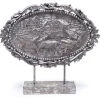 The Jolly Christmas Shop 20.75" Silver Santa In Sleigh Scene Christmas Decoration 9742071