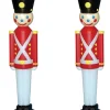 New The Jolly Christmas Shop 31" Toy Soldier With Black Hat Plastic Blow Mold Outdoor Set Of 2 Christmas Decoration 76440