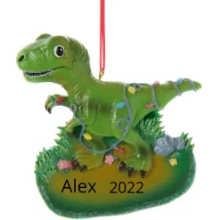 Online The Jolly Christmas Shop 3.5" T-Rex Dinosaur With Lights Personalized Christmas Ornament A2156