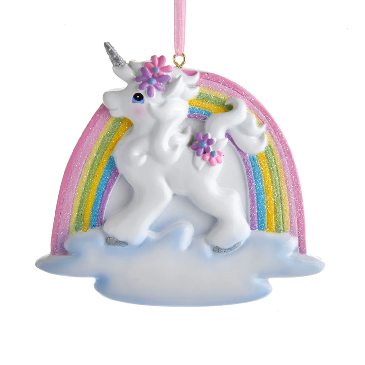 Online The Jolly Christmas Shop 4.5" Unicorn And Rainbow Personalized Christmas Ornament W8457