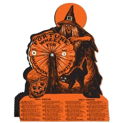 Online The Jolly Christmas Shop 9.25" Vintage Beistle Halloween Paper Decoration Witch Fortune Wheel Game 01552