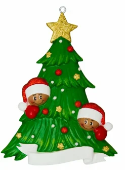 Best The Jolly Christmas Shop African American Christmas Tree Couple Personalized Christmas Ornament AA827-2