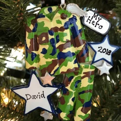 Hot The Jolly Christmas Shop Armed Services Camo Army Uniform Personalized Christmas Ornament