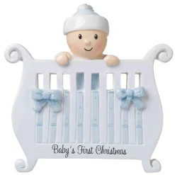 Sale The Jolly Christmas Shop Baby Boy In Crib Personalized Christmas Ornament OR1732-B