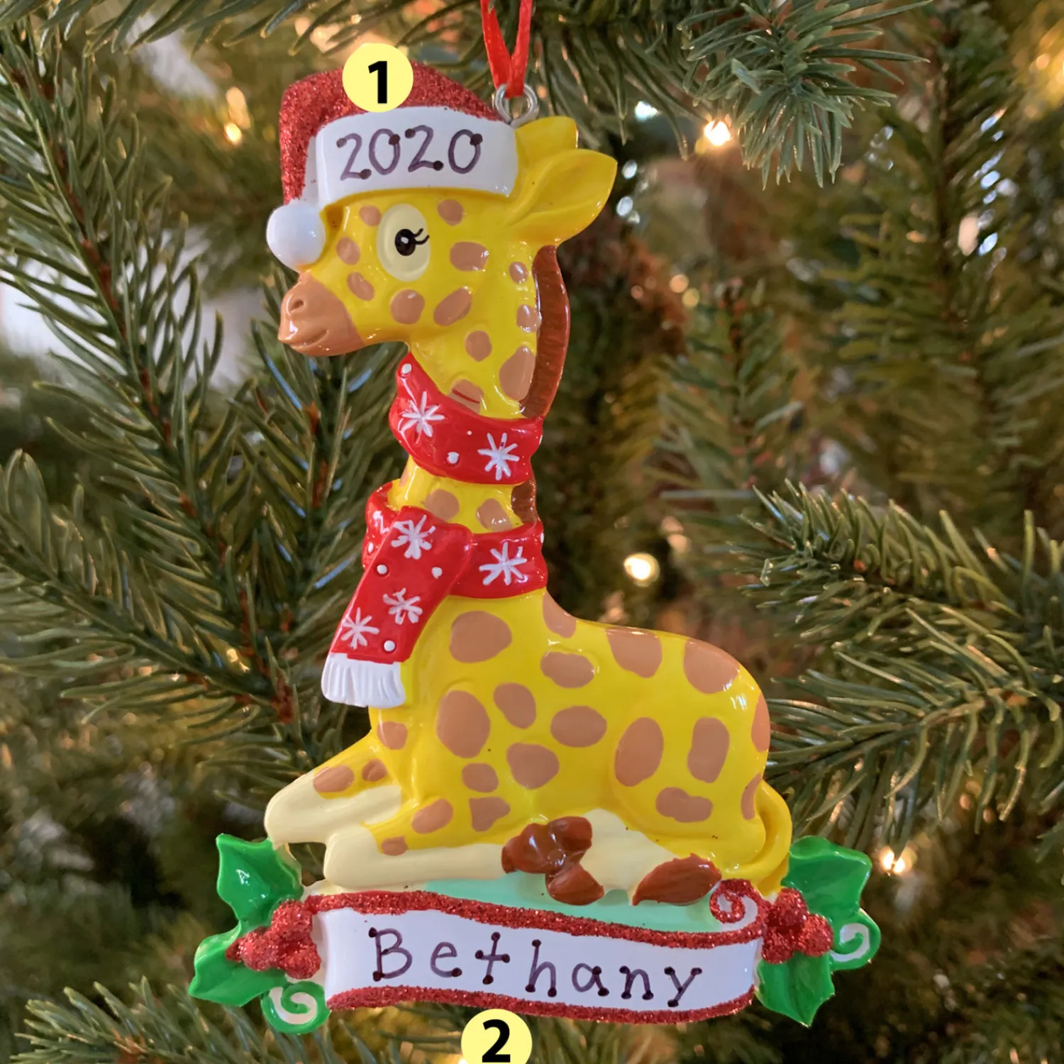Online The Jolly Christmas Shop Baby Giraffe Personalized Christmas Ornament OR1850G