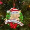 The Jolly Christmas Shop Baby In A Red And Green Wreath Personalized Christmas Ornament OR1746-RG