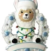 Best The Jolly Christmas Shop Baby Llama In Blue Wreath Personalized Christmas Ornament OR1903-B
