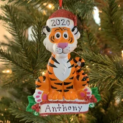 Sale The Jolly Christmas Shop Baby Tiger Personalized Christmas Ornament OR1850T