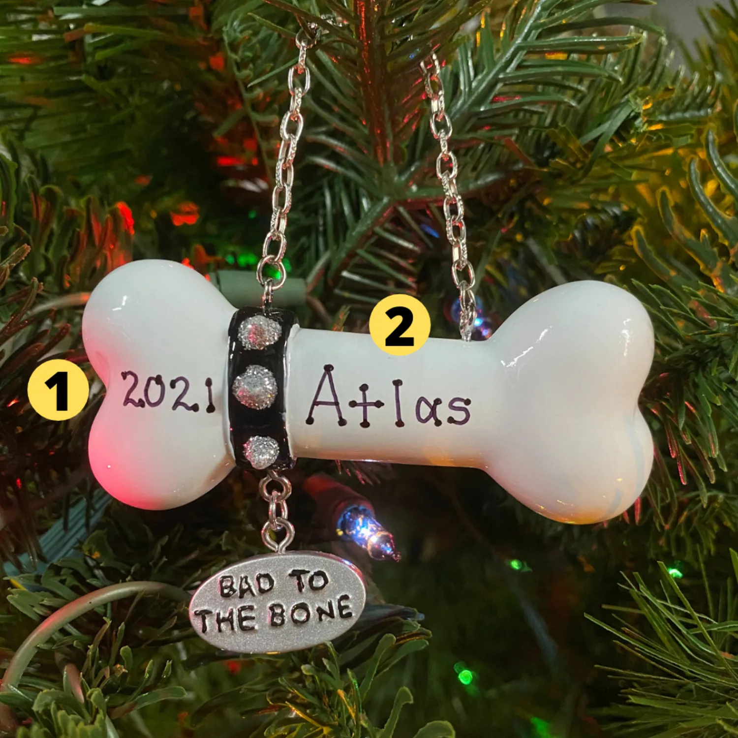 Outlet The Jolly Christmas Shop Bad To The Bone Dog Personalized Christmas Ornament OR1336-B