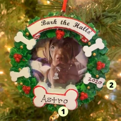 Sale The Jolly Christmas Shop Bark The Halls Pet Picture Frame Personalized Christmas Ornament PF1899