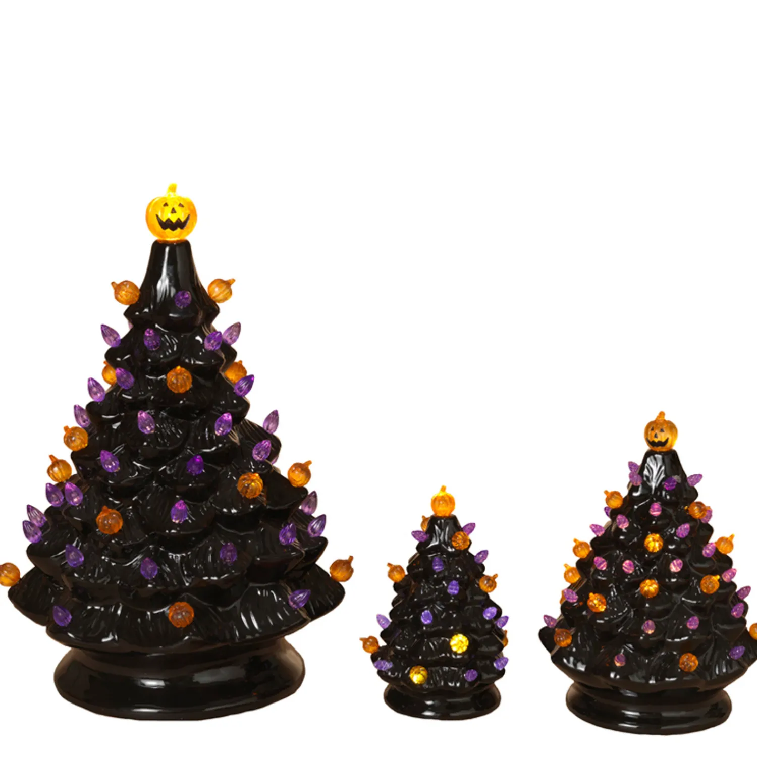 Best The Jolly Christmas Shop Battery Operated Lighted Halloween Ceramic Trees With Sound 2551760