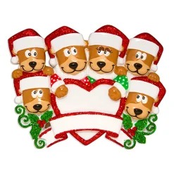 The Jolly Christmas Shop Bear Family Of 6 With Heart Personalized Christmas Ornament