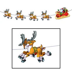 Discount The Jolly Christmas Shop Beistle Santa & Sleigh Streamer 8' Christmas Garland 22224
