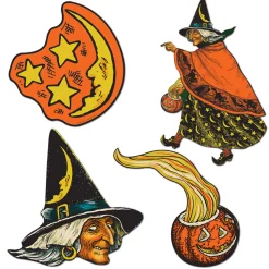 Best The Jolly Christmas Shop Beistle Vintage 6.5" - 10.5" Colorful Halloween Cutout Decorations 01187