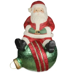 Outlet The Jolly Christmas Shop Bethany Lowe 20.5" Jolly Santa On Bauble Large Paper Mache Christmas Decoration TJ9509