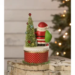 Outlet The Jolly Christmas Shop Bethany Lowe 9" Joy Santa On Box Christmas Decoration TL2360