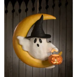 Online The Jolly Christmas Shop Bethany Lowe 19.5" Large Ghoulish Moon Paper Mache Halloween Decoration TJ3311