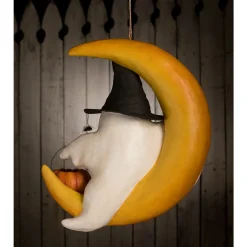 Online The Jolly Christmas Shop Bethany Lowe 19.5" Large Ghoulish Moon Paper Mache Halloween Decoration TJ3311
