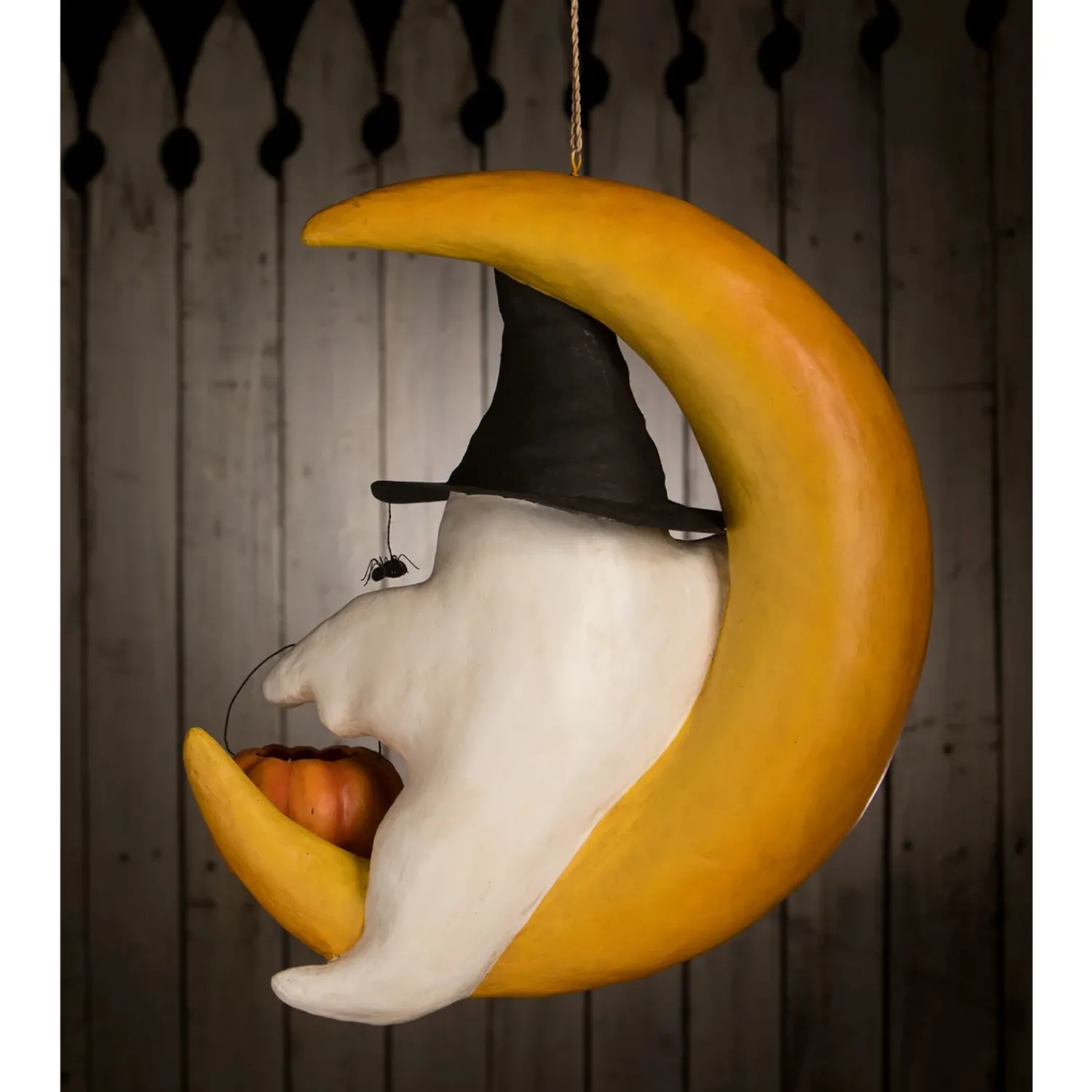 Online The Jolly Christmas Shop Bethany Lowe 19.5" Large Ghoulish Moon Paper Mache Halloween Decoration TJ3311