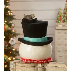 Hot The Jolly Christmas Shop Bethany Lowe 14" Large Jolly Snowman Top Hat Surprise Christmas Decoration TD2140