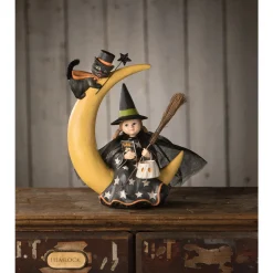 Sale The Jolly Christmas Shop Bethany Lowe 8" Mara On Moon Halloween Figure Decoration TD3154