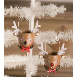Outlet The Jolly Christmas Shop Bethany Lowe 3" Mini Reindeer Christmas Bucket Figure Or Ornament ML0425