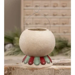 Best The Jolly Christmas Shop Bethany Lowe 7.75" Minty Beau Snow Glow Lantern Bucket Christmas Decoration JP2033