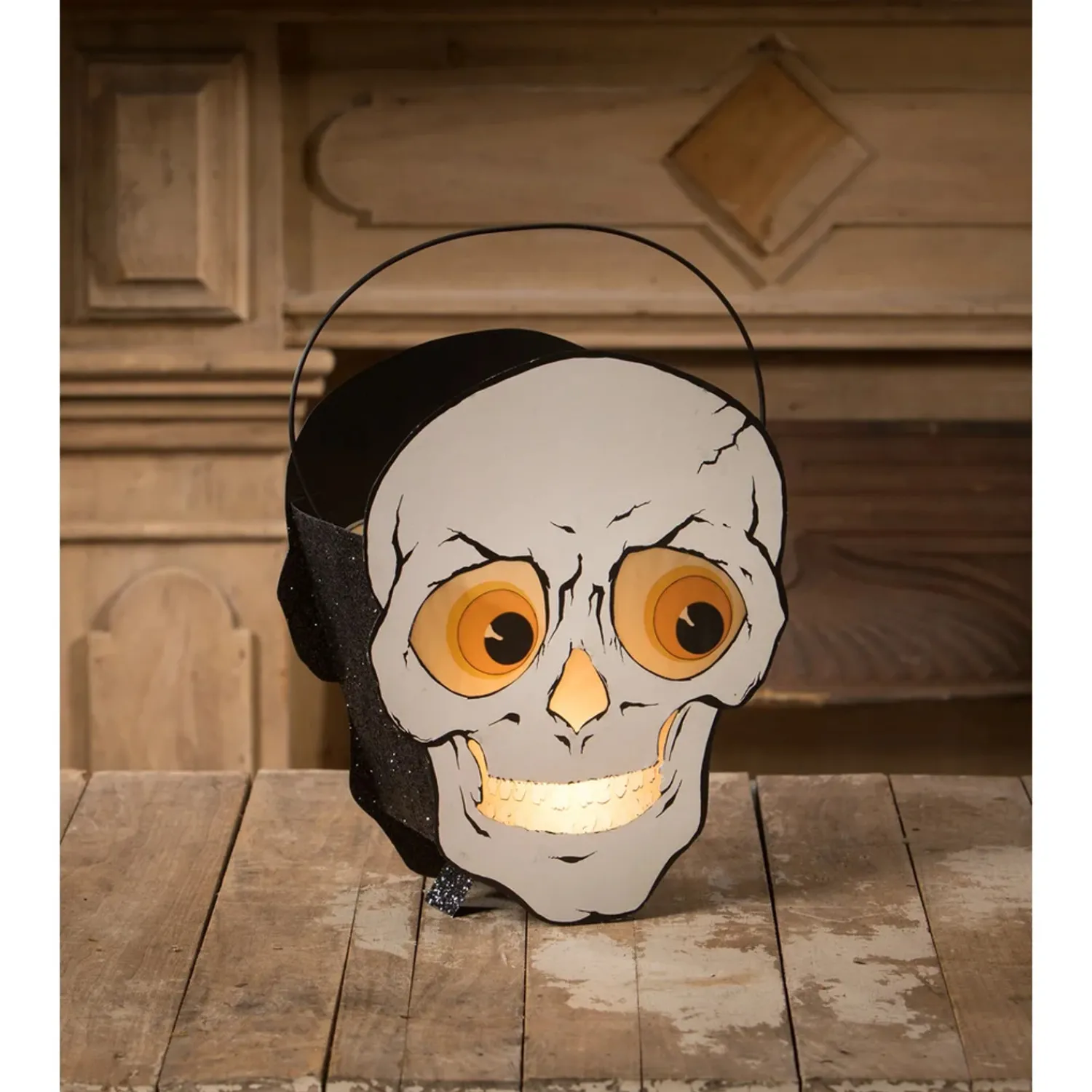 New The Jolly Christmas Shop Bethany Lowe 14" Mr. Skelly Vintage Inspired Halloween Lantern TF3248