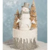 Best The Jolly Christmas Shop Bethany Lowe 8" Platinum Smiley Snowman On Box Christmas Decoration TL7825