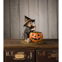 Online The Jolly Christmas Shop Bethany Lowe 5.75" Pumpkin Brewing Piper Halloween Witch Figure TD3136