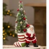 Sale The Jolly Christmas Shop Bethany Lowe 11.75" Retro Santa Pulling Stocking Vintage Christmas Figure TL3367