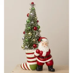 Sale The Jolly Christmas Shop Bethany Lowe 11.75" Retro Santa Pulling Stocking Vintage Christmas Figure TL3367