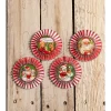 Sale The Jolly Christmas Shop Bethany Lowe 3.5" Set Of 4 Kitschmas Rosette Vintage Christmas Ornaments TL3366