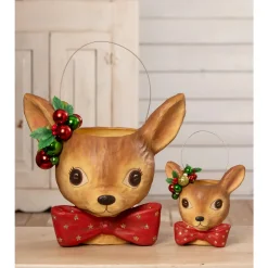 Discount The Jolly Christmas Shop Bethany Lowe Fawnie Bucket Small Or Large Christmas Decoration