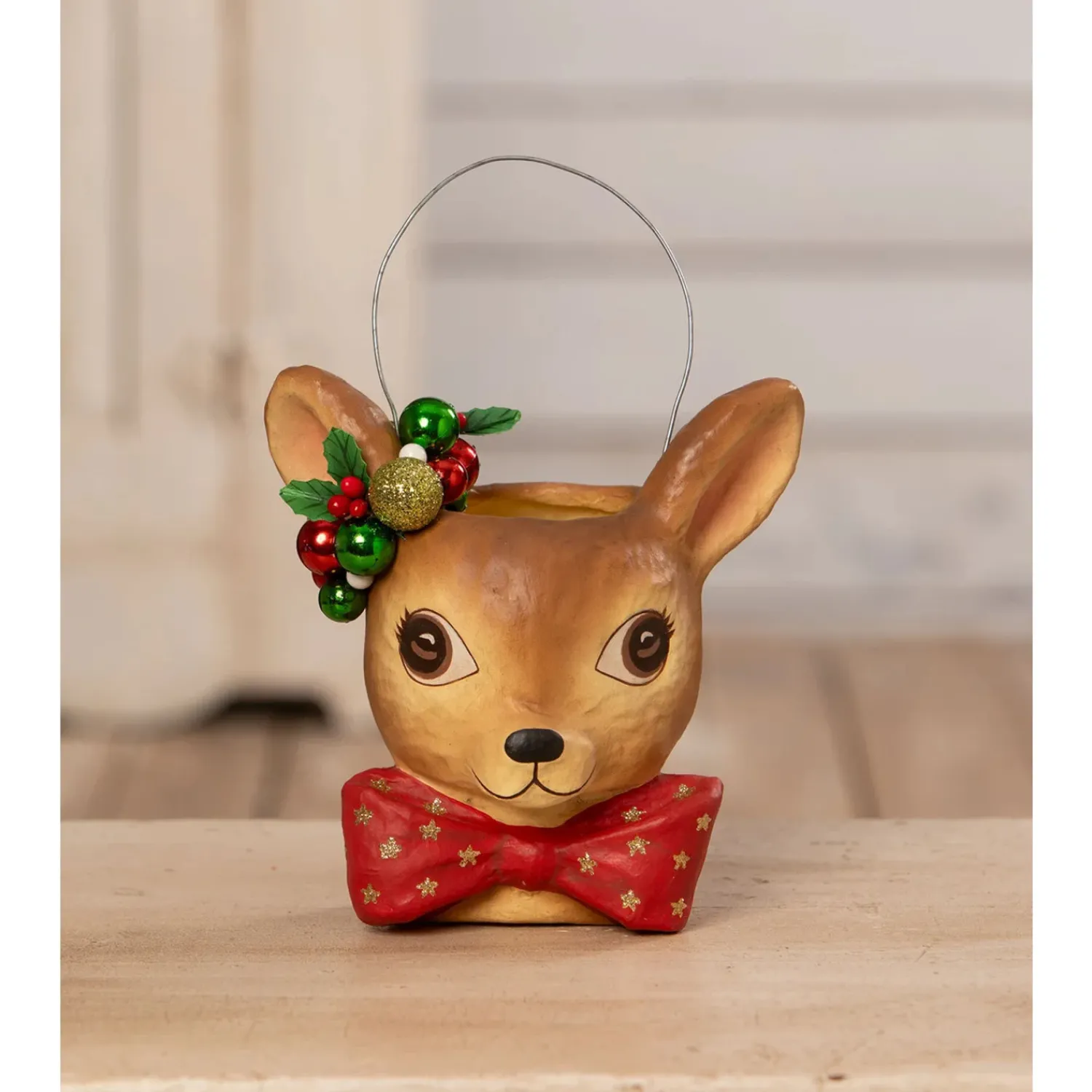 Discount The Jolly Christmas Shop Bethany Lowe Fawnie Bucket Small Or Large Christmas Decoration