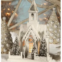 Sale The Jolly Christmas Shop Bethany Lowe Large Ivory Church Christmas Decoration LG1776
