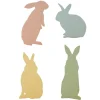 Hot The Jolly Christmas Shop Bethany Lowe Set Of 4 Metal Glittered Easter Bunny Silhouette Decoration TF0109